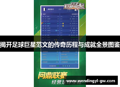 揭开足球巨星范文的传奇历程与成就全景图鉴
